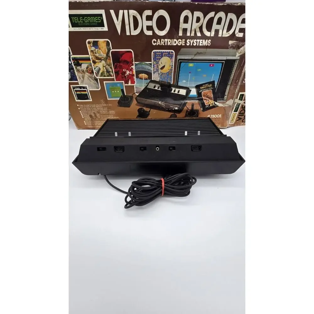 Vtg ATARI 2600 Sears Tele-Games Video Arcade Console With Games & Original Box